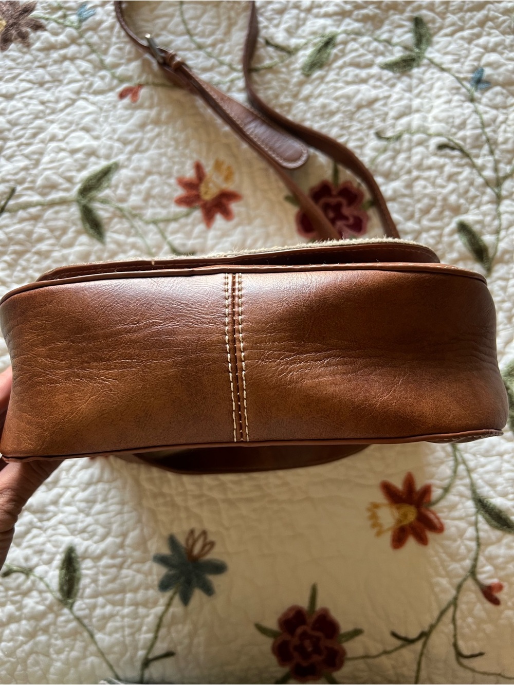 Trinity Ranch Brown Cowhide Lining Leather Studded Crossbody Bag Western - Picture 12 of 15